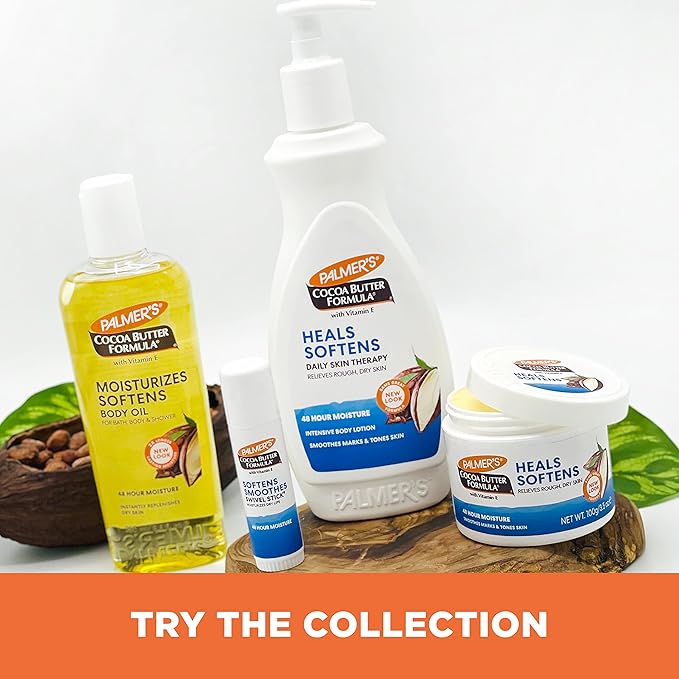 Palmer's Cocoa Butter Formula Moisturizing Swivel Stick with Vitamin E, Lip Balm for Valentine's Day, Face & Body Moisturizer Stick, Ideal for Treating Dry Skin Patches (Pack of 3)