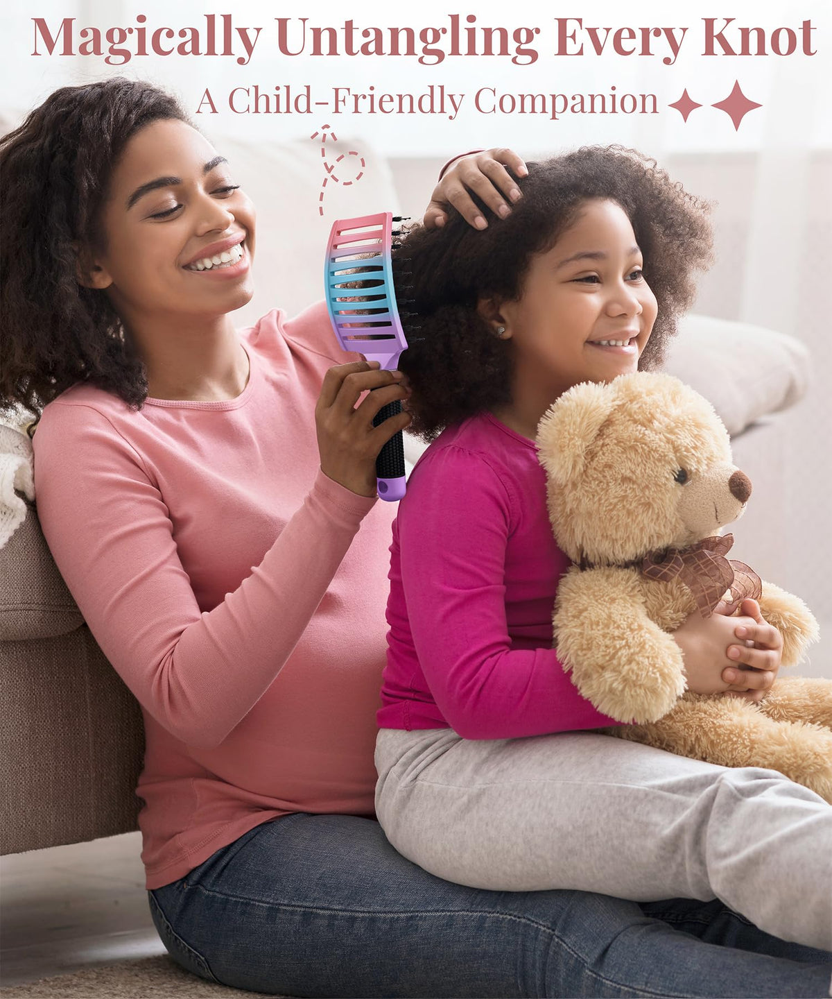 Detangling Brush for Women & Kids, Wet & Dry Hair, All Hair Types