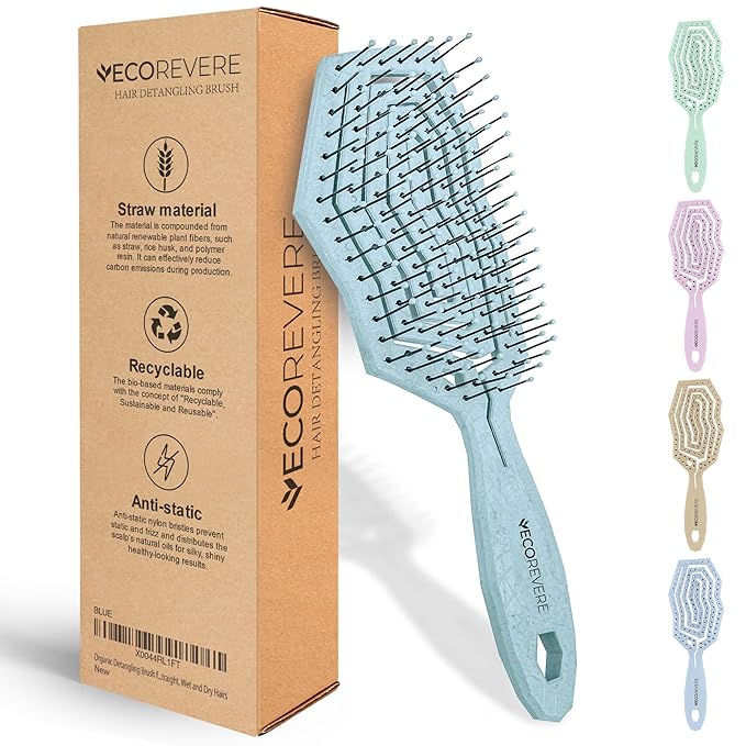 Detangler Brush for Women, Men & Kids - Anti-Static Hair Brush - Vented with 360 Flex Gently Removes Knots, Dry & Wet Use for Thick, Fine, Natural & Curly Hair