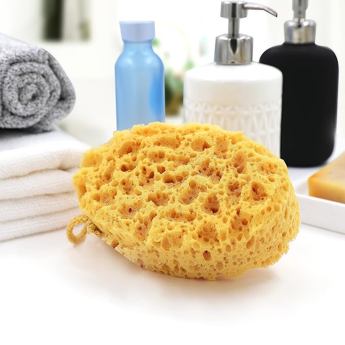 myHomeBody Bath Sponge, Foam Loofah, Shower Sponge for Body, Oval, 2 Pack