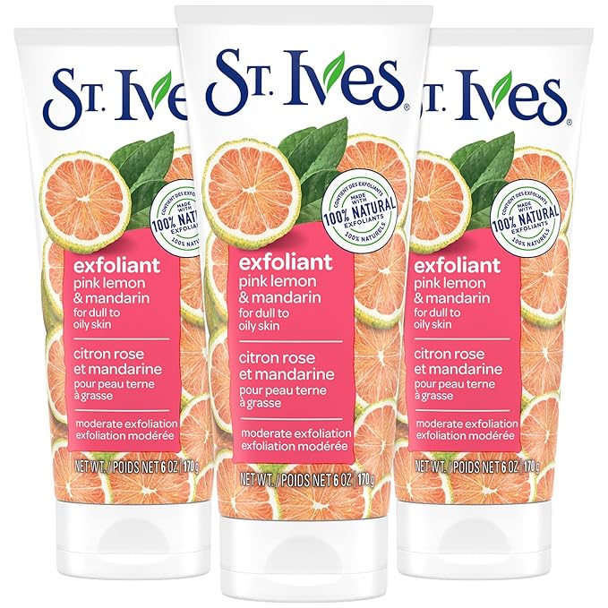 St Ives Scrub, Even & Bright Pink Lemon & Mandarin Orange 6 Ounce (Pack of 3) by St. Ives