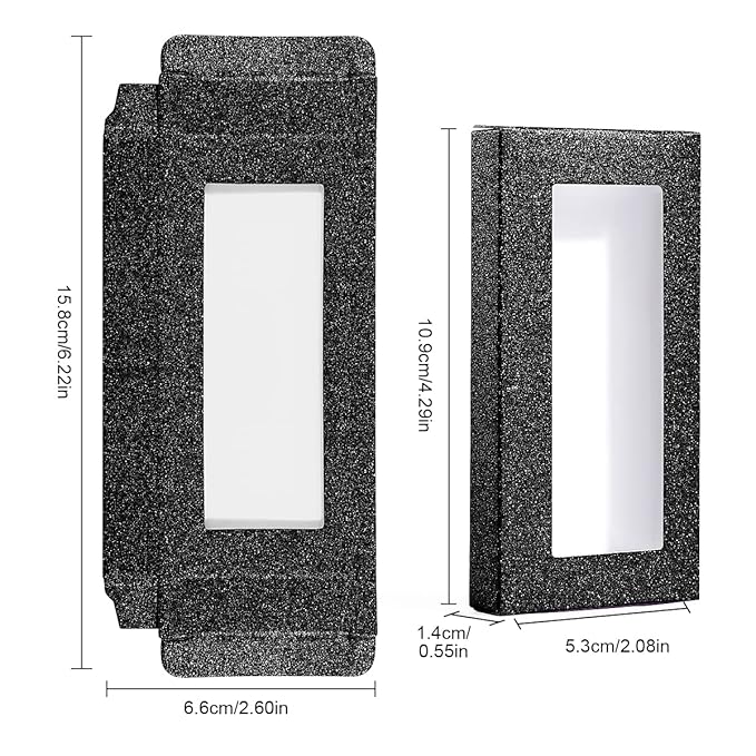40 Pieces Lash Packaging Wholesale Empty Eyelashes Packaging Box and False Lash Trays, 20 Pieces Empty Eyelash Boxes Lash Box Packaging Empty with 20 Pieces Empty Eyelash Tray (Black)