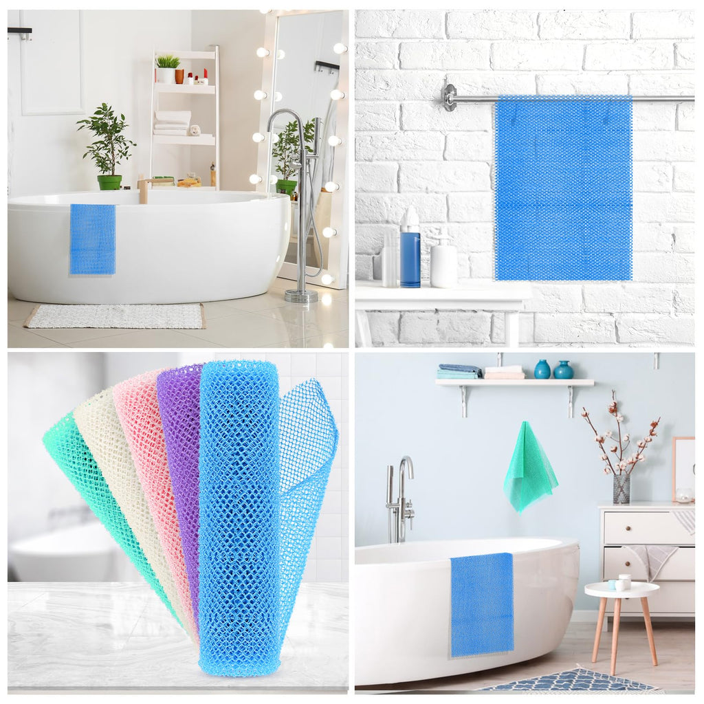 5 Pieces African Bath Sponge African Net Long Net Bath Sponge Transform Your Shower Routine with African Bath Sponges for Exfoliated, Silky Smooth Skin (Purple, Pink, Green, Blue, White)