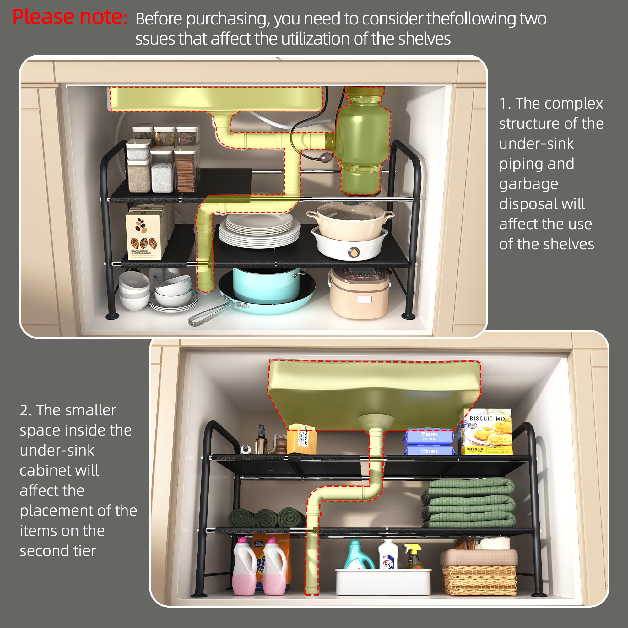Under Sink Organizers and Storage,Expandable under cabinet organizer Shelf