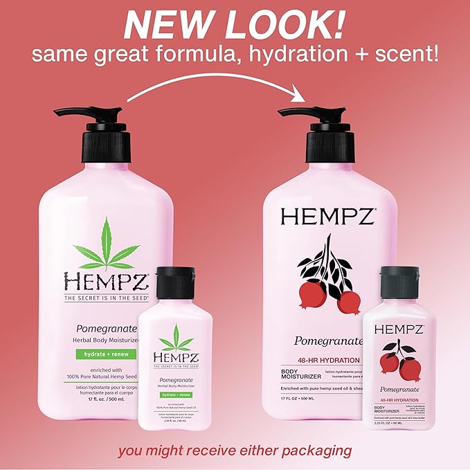 HEMPZ Pomegranate Body Lotion - Bright Citrus - Daily Moisturizing Cream - 17oz