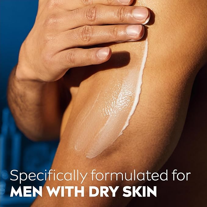 NIVEA MEN Maximum Hydration 48-Hour Moisture Body Lotion for Dry Skin, Aloe Vera Lotion for Men, 3-in-1 Body, Face and Hands, Dermatologically-Tested, 16.9 Fl Oz Bottle