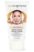 SpaScriptions Turmeric Exfoliating Facial Scrub - Glowing Face Scrub with Natural Exfoliants For Deep Pore Cleansing, Dark Spots, Dull Skin, Blackheads, & Uneven Tone, Ideal for Acne Prone Skin, 5 oz