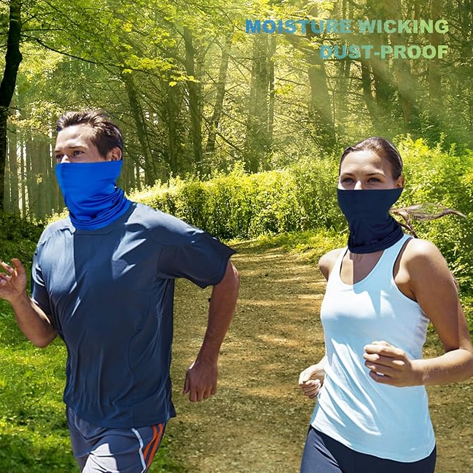 6 Pack Neck Gaiter Balaclava Bandana Gator Face Mask Scart Cover Breathable Sun Protection Headwear for Men Women (6 Pack Black)