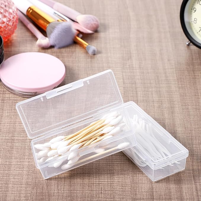 2 Pcs Portable Travel Cotton Swab Holder, Small Dental Floss Picks Case