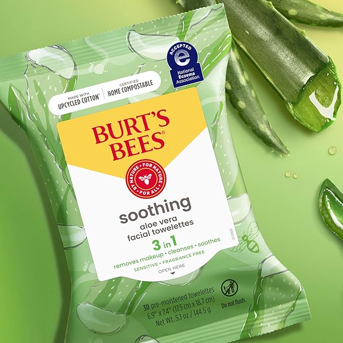 Burt's Bees Soothing Fragrance Free Facial Towelettes, 30 ct.,