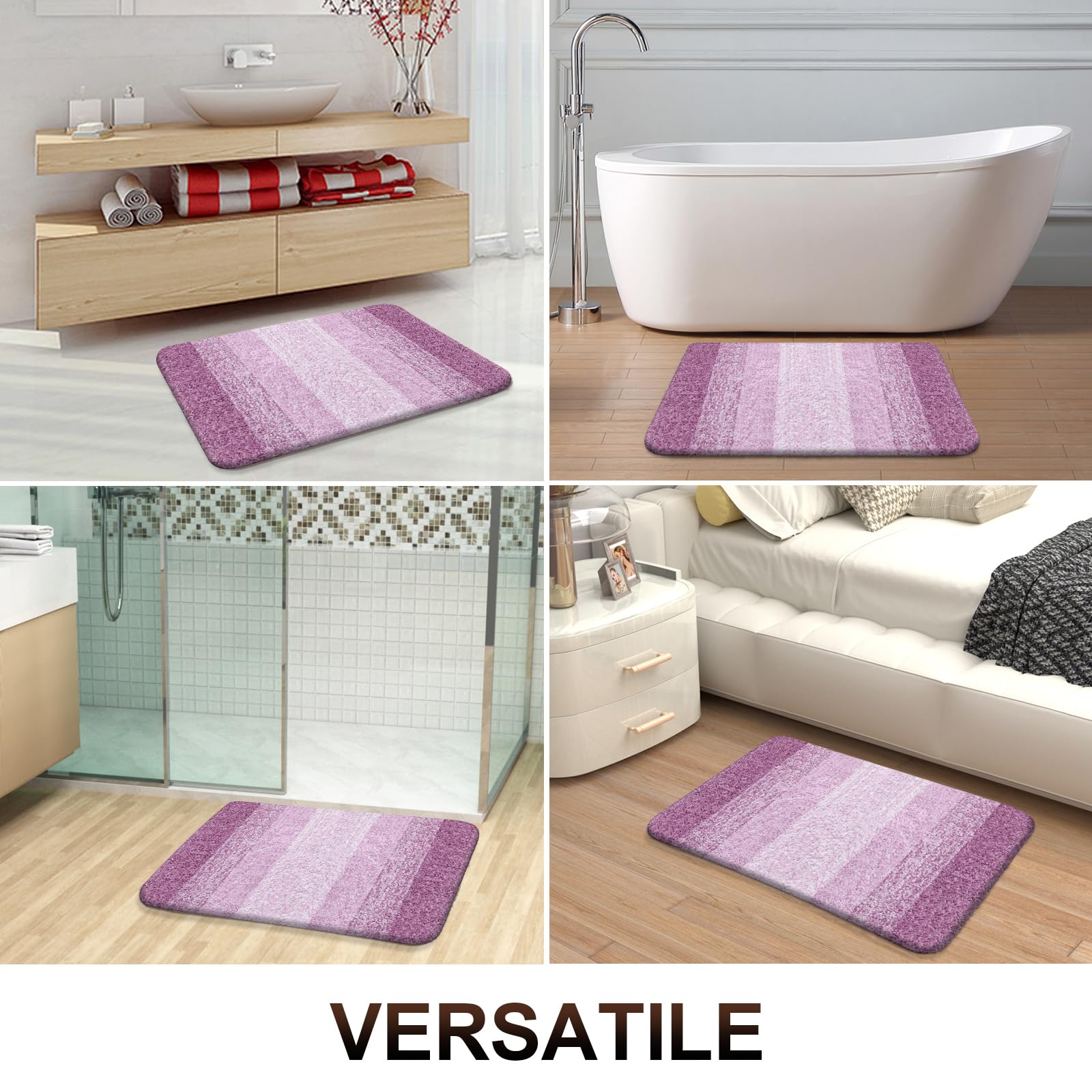 OLANLY Micorfiber Bathroom Rug Set 2 Piece, 30"x20"+24"x16"