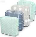 LIQWEI 4 Pcs Sanitary Napkin Storage Bags, Period Bag, Portable Menstrual Cup Pouches Nursing Pad Holder Tampon Bags for Girls&Women