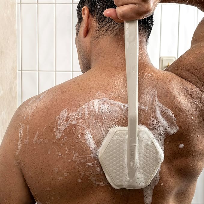 TOOLETRIES Silicone Back Scrubber for Shower, Bath Brush - Sand