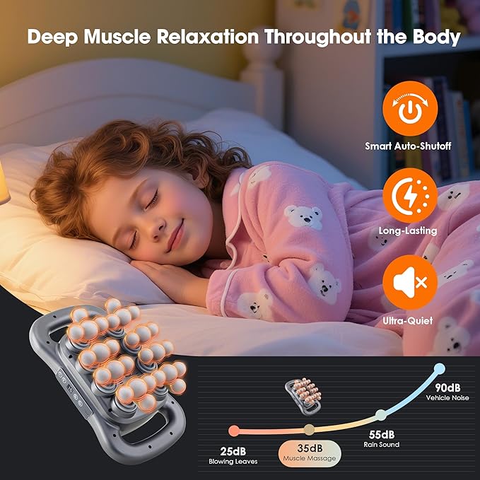 GAXEZO 28 Head Massage Gun Set, Deep Tissue Percussion Massager, Electric Massage Tools with 9 Styles & Levels, Dark Grey