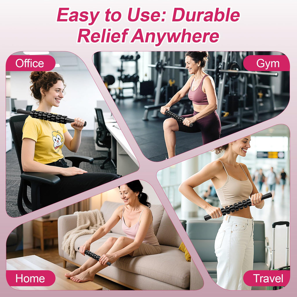 ZanLLW Muscle Roller Stick, Muscle Roller, Liposuction Massage Roller for Lymphatic Drainage, Massager Stick for Relief Muscle Soreness, Trigger Points, Help Exercise Runner Legs, Back Recovery