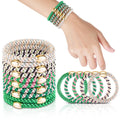FORENEE 10Pcs Braided Hair Ties for Thick Hair - Green