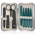 MORGLES Tweezers Set for Men 9 Pcs Nail Clipper Kit with Case for Grooming