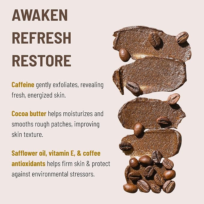 Cocoon Dak Lak Coffee Body & Face Care Set, Vegan Coffee Exfoliating Scrub and Body Butter Bundle for Smoother, Softer Skin, Hydrating Skincare Gift Set, 6.76 fl oz Each