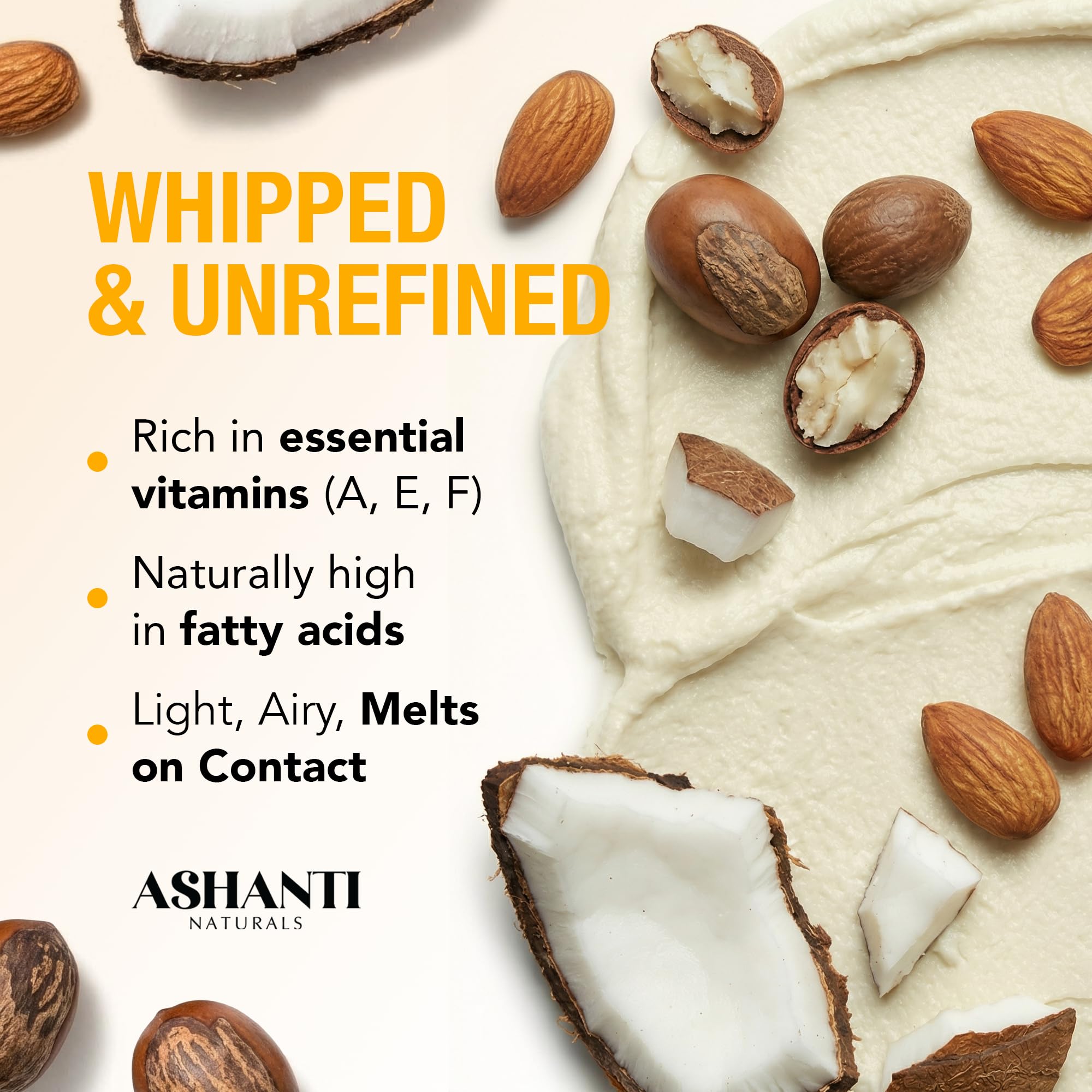 Ashanti Naturals Scented Whipped Shea Butter | African Body Butter for Women Men w/Coconut and Almond Oil (Coco Mango Souffle, 8 oz)