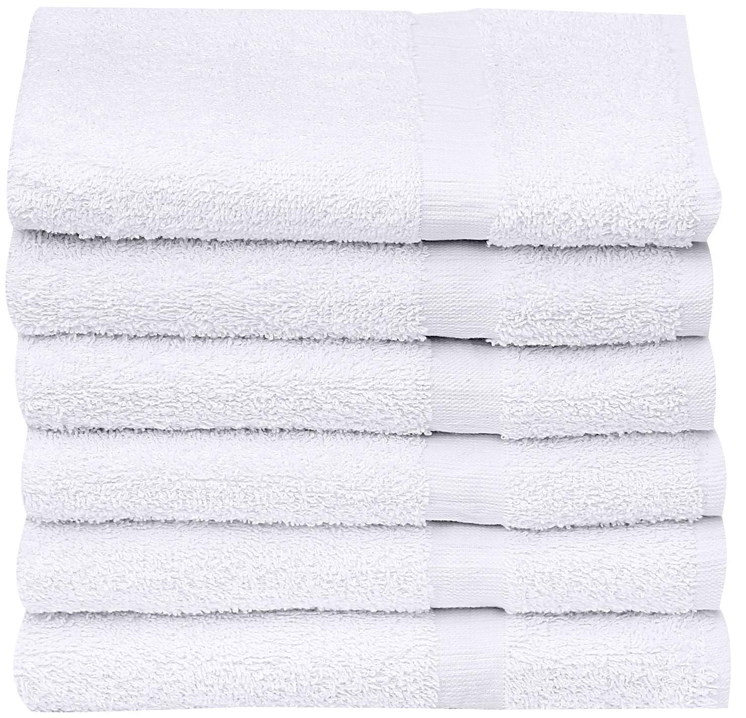 GOLD TEXTILES Bulk Pack 60 Pcs (5 Dozen) White Economy 15x25 Inches Basic Hand Towel - 2.25 lb/dz