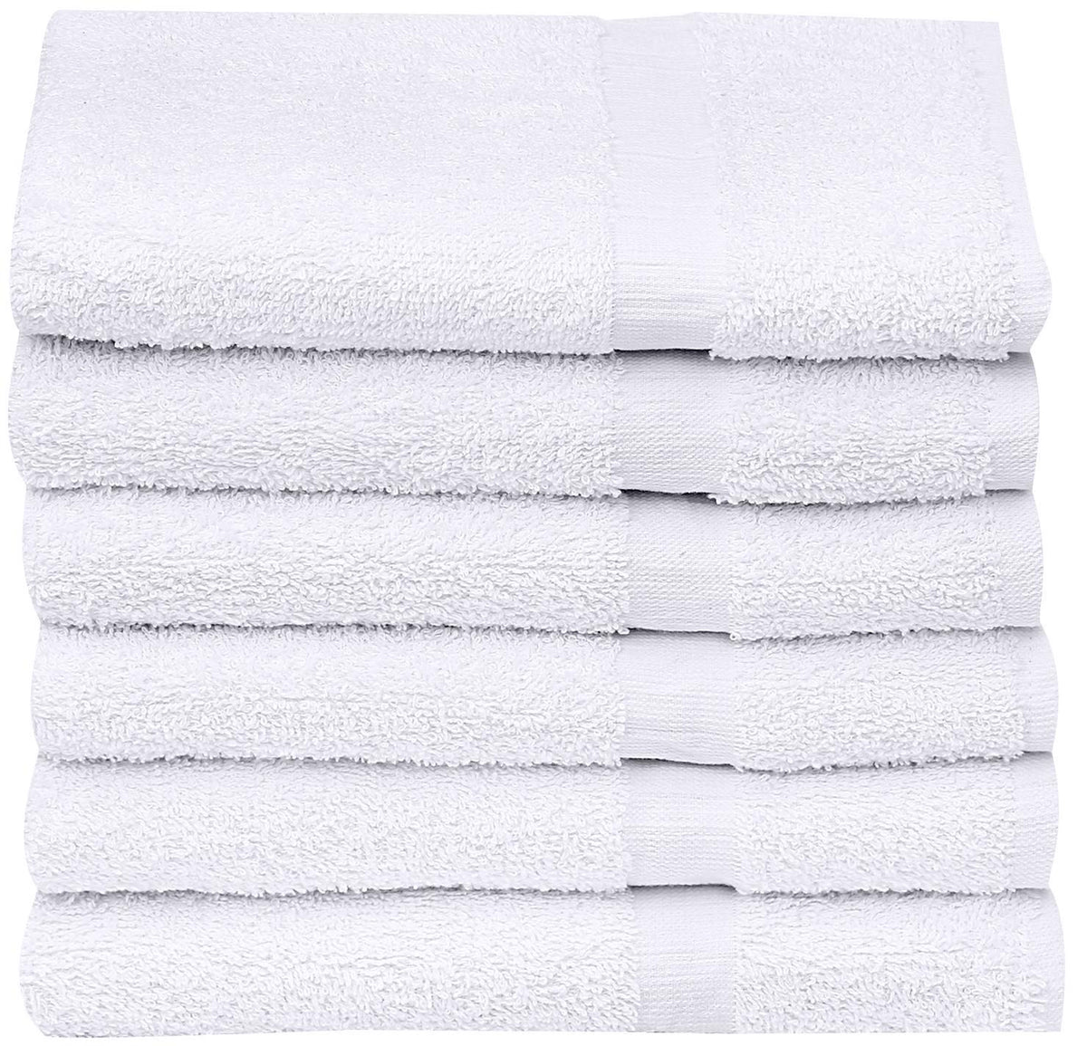 GOLD TEXTILES Bulk Pack 60 Pcs (5 Dozen) White Economy 15x25 Inches Basic Hand Towel - 2.25 lb/dz