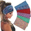 Wide Headbands For Women Stretch Headband Boho Head Bands Women's Hair Band Turban Workout Hairband Accessories Space Dyed 6 Pack