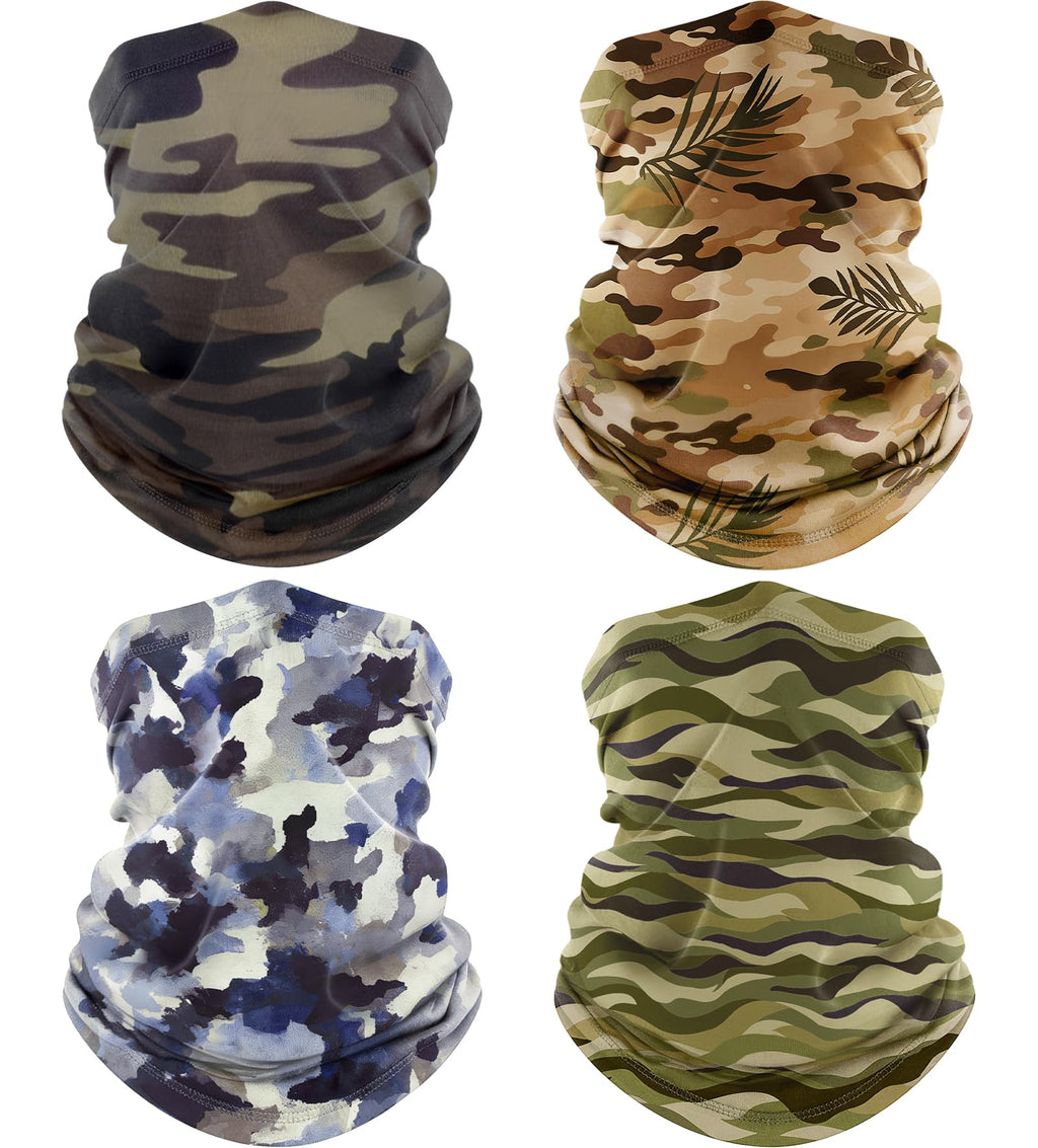 ROXUN Neck Gaiter, 4 Pack Summer Cooling Breathable Face Mask for Outdoors