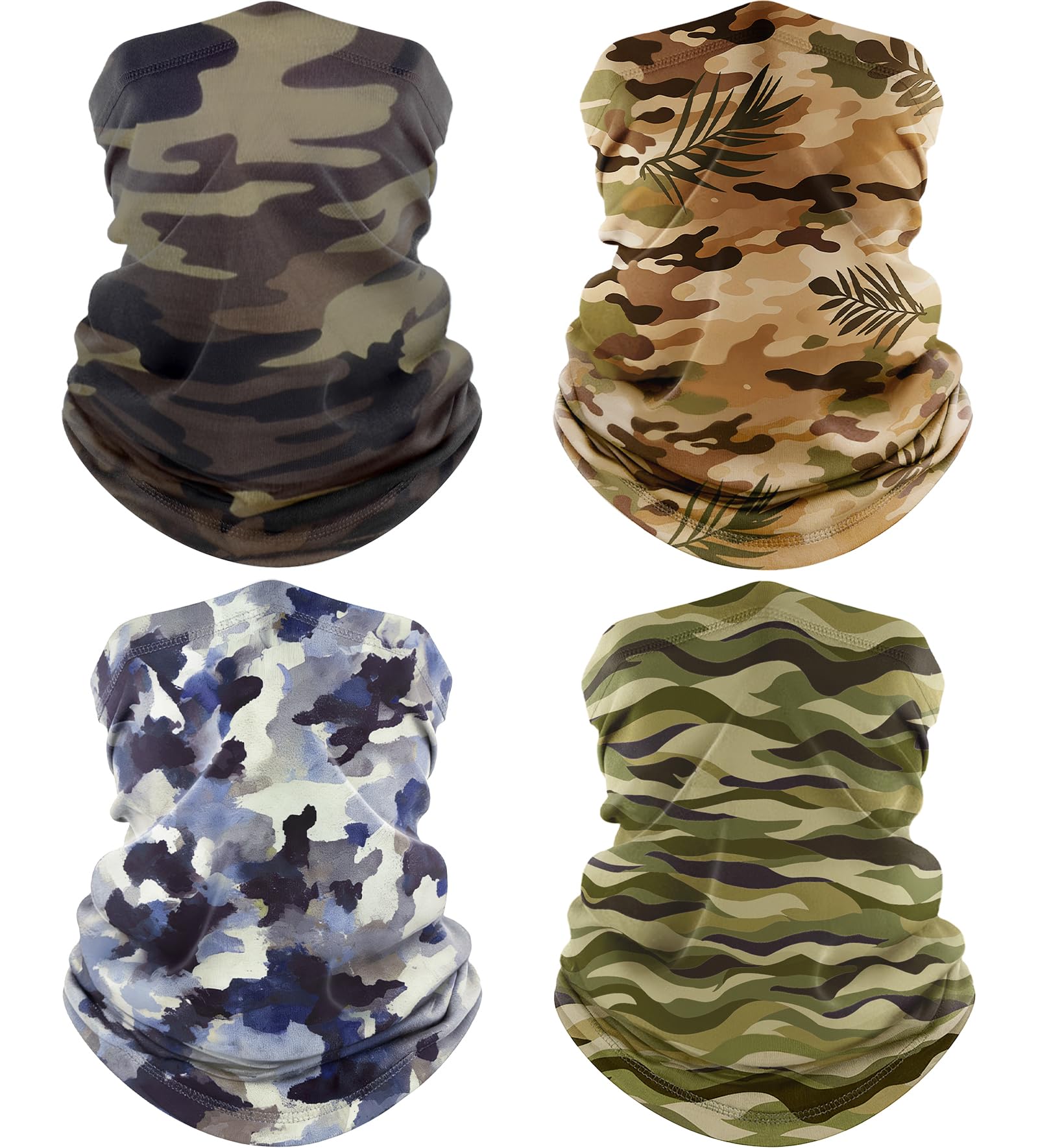 ROXUN Neck Gaiter, 4 Pack Summer Cooling Breathable Face Mask for Outdoors