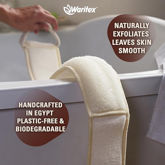 Waritex Organic Egyptian Extra-Long Loofah Exfoliating Back Scrubber