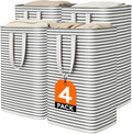Lifewit 4 Pack Laundry Basket 80L Each, Collapsible Clothes Hamper with Reinforced Handles, Freestanding Waterproof Design for Bedroom and Laundry Room, Black 320L Total