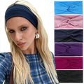 XTREND 6 Pcs Women's Headbands Twisted Cross Elastic Head Bands Yoga Workout Headband Non-Slip Sweat Soft Headbands Solid Color Simple Versatile Hair Accessory Hairbands