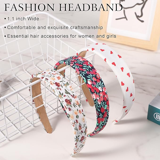 Headbands for Women - 1 Inches Wide Headbands - Solid Color Headband Fashion Hair Accessories- Trendy Women Girls Non Slip Fashion Hair Bands- Thick Elastic Hair Bands for Women's Hair 6PCS