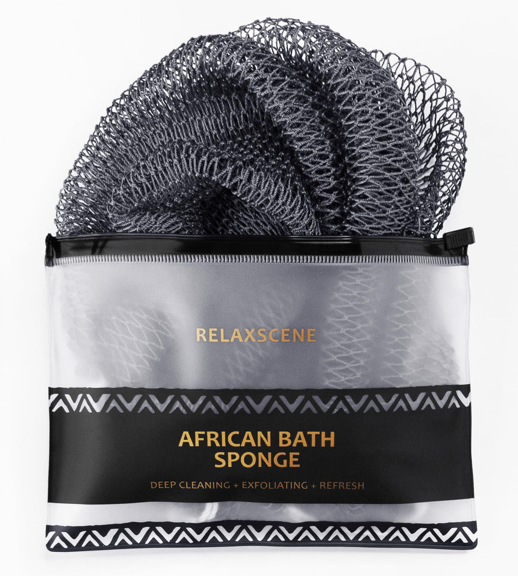 African Net Sponge Authentic - Exfoliating Back Scrub Bath Sponge with Knots - Afro Scrub Body Scrubber Exfoliator Washcloth - African Body Care Daily Use Shower Essentials
