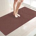 LuxStep Shower Mat Bathtub Mat,40x16 inch, Non-Slip Bath Mat with Drain, Quick Drying PVC Loofah Bathmat for Tub,Shower,Bathroom,Reddish Brown