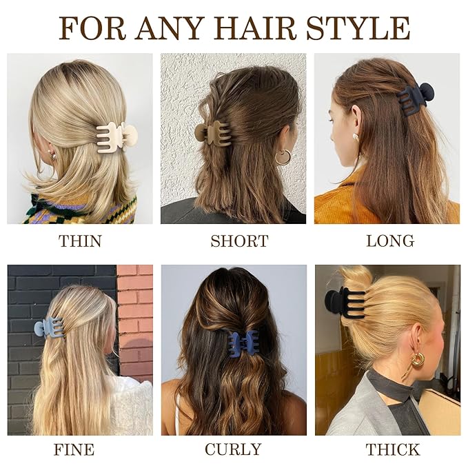 Sisiaipu 12Pcs Hair Clips for Women 1.8 Inch Small Claw Clips for Thin Hair Medium Hair Claw Clips for Thick Hair Accessories for Women Girls (Regular)