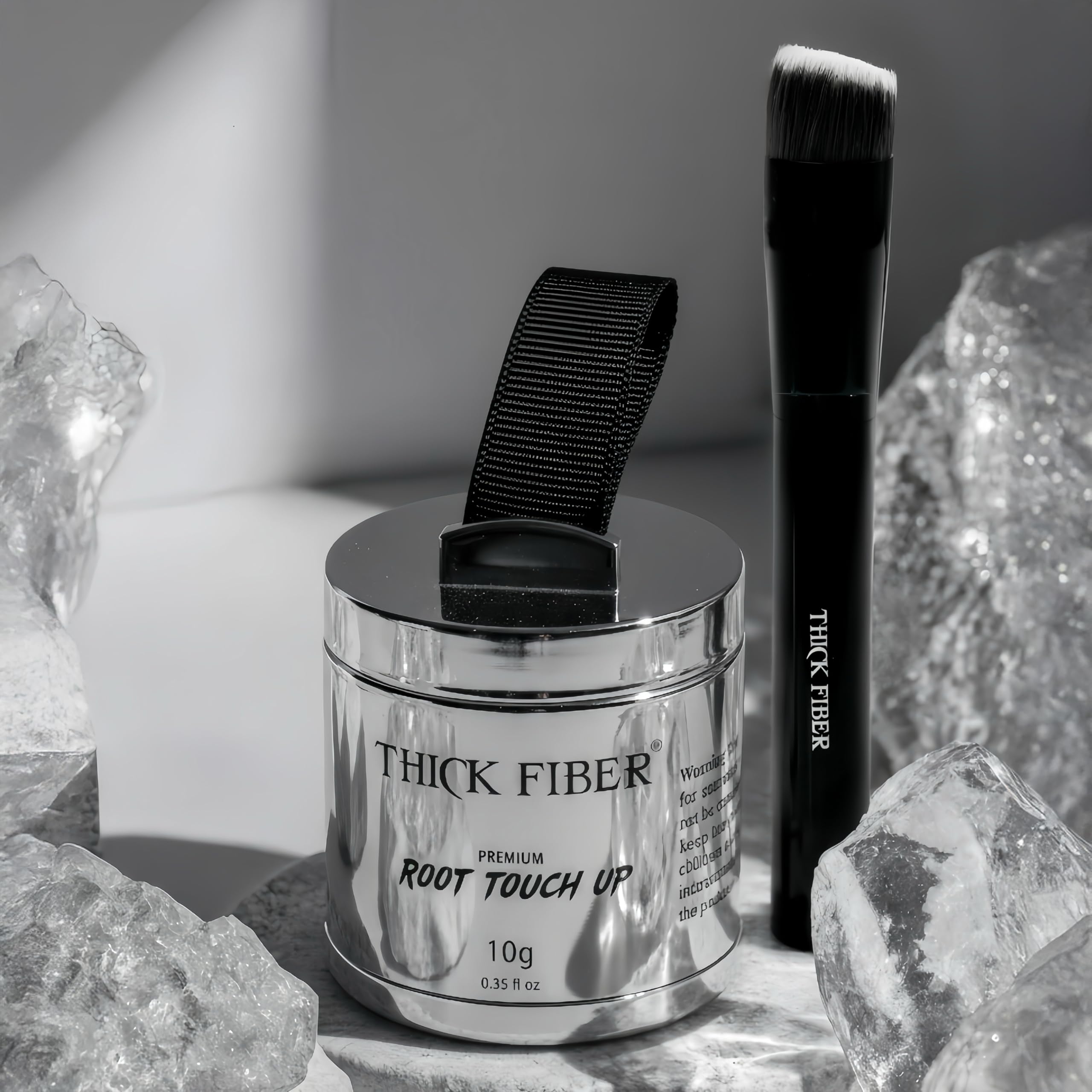 THICK FIBER Root Touch Up Powder with Brush – Covers Grey Roots, Thinning Hair & Bald Spots – Sweat & Water Resistant for Men & Women (Medium Golden Brown, 0.35 Ounce (Pack of 1))