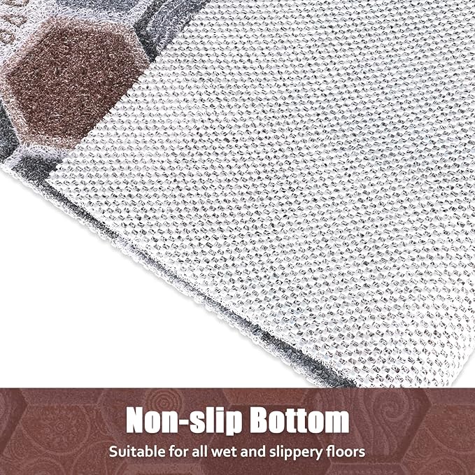 Shower Mat Bathtub Mat Non-Slip, 24x32 Inch, Soft Comfort Bath Mat with Drainage Holes, PVC Loofah Massage Bathmat for Shower, Tub, Bathroom, Wet Areas, Quick Drying