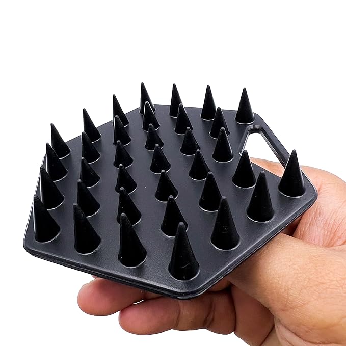 The BEARD BLACK Silicone Beard Scrubber - Deep Cleansing Beard Brush for Men - Manual Exfoliating Face Scrubber for Beardruff & Flake Removal - Soft Touch Grooming Tool for Shower & Travel