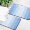 OLANLY Bathroom Rug Set 2 Piece, Soft Absorbent Microfiber Bath Mats and U-Shaped Contour Toilet Rug, Non-Slip, Machine Wash Dry, Plush Shaggy Bath Mats for Bathroom (24"x16"+24"x20", Light Blue)