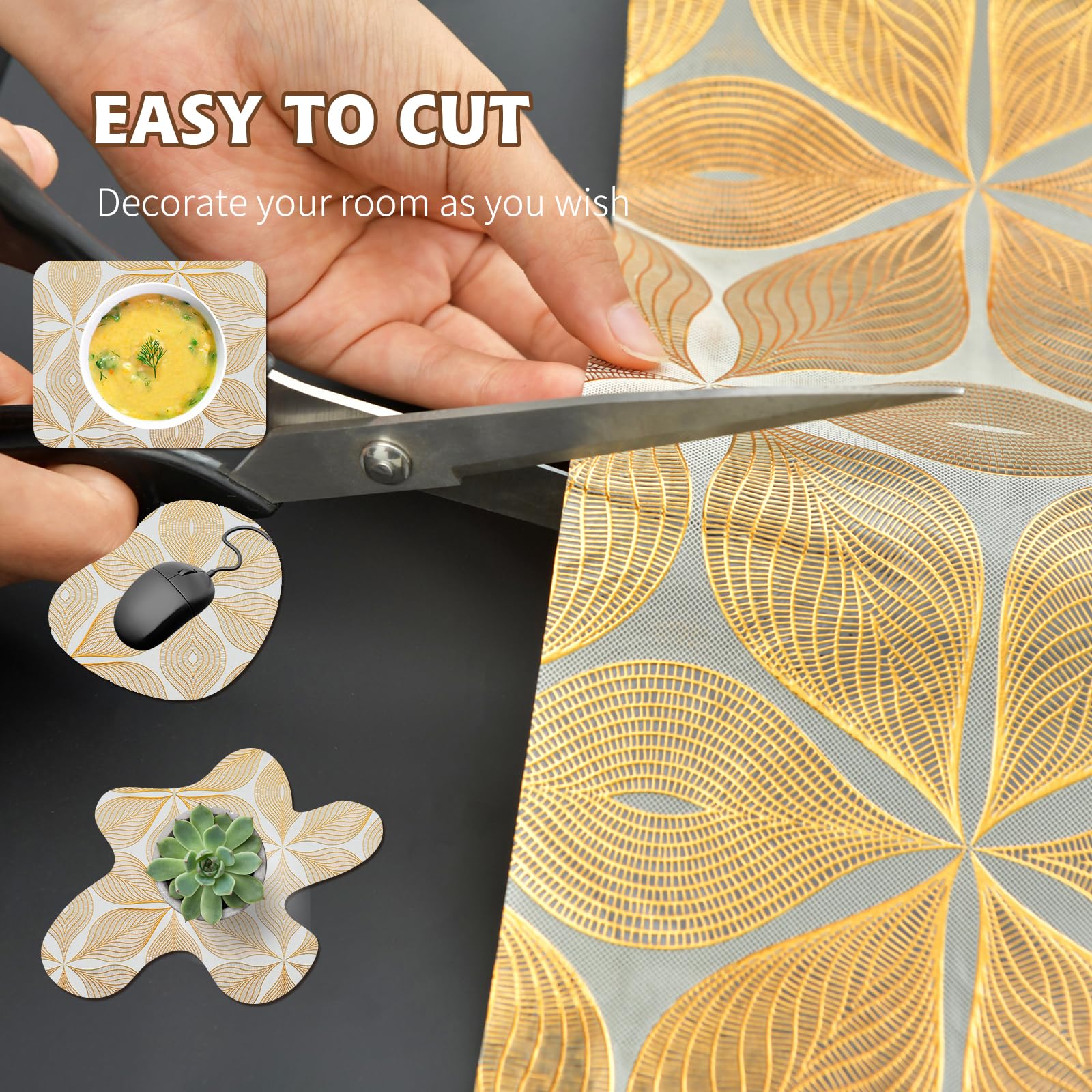 Drawer and Shelf Liner for Kitchen Cabinet,Non-Adhesive Waterproof