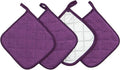 GQZLUCK Cotton Pot Holders, Hot Pads for Kitchen,Set of 4, Eggplant