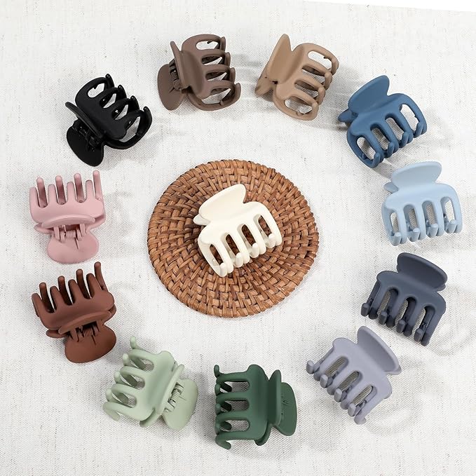 Sisiaipu 12Pcs Hair Clips for Women 1.8 Inch Small Claw Clips for Thin Hair Medium Hair Claw Clips for Thick Hair Accessories for Women Girls (Regular)