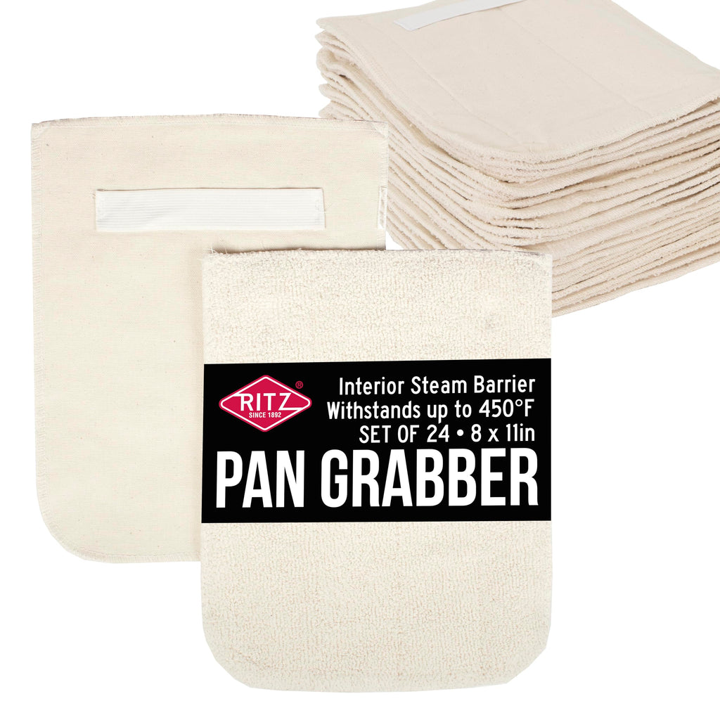 RITZ Food Service CLPG1-12P Terry Hot Pad Pot Holder with Steam Barrier,Commercial Product, 8" x 11", Set of 24, Beige
