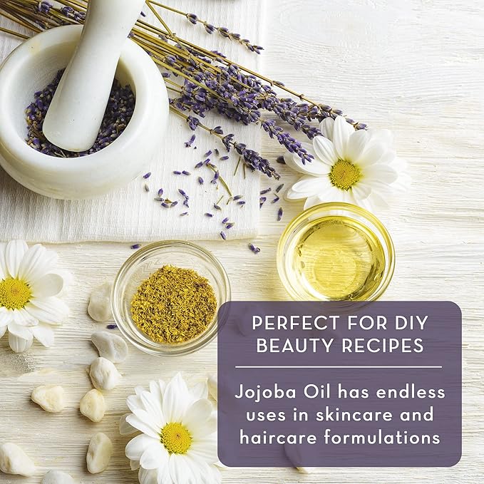 Pure Body Naturals Organic Jojoba Oil, 4 Fl Oz - 100% Pure, Organic, USA-Sourced, Cold Pressed Jojoba Oil for Skin, Face, Nails and Hair - Carrier Oil for Mixing Essential Oils