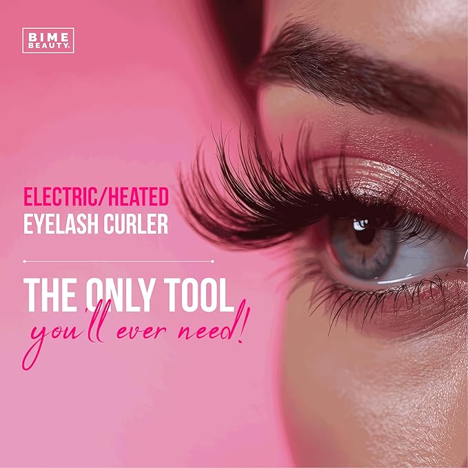 Bime Beauty Electric Heated Eyelash Curler | Electric Women Eyelash Heated Curler with Quick Heat | Rechargeable Eye lash Curler Set | Eyelash Heated Curler | Best for Eye Lashes White