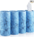 SINGARO Car Tissue Holder, 4 Pack Car Cup Holder Facial Tissues with Travel Tissue Bag, Quick and Convenient Flower Combination Box(4 Canisters/200 Tissues) Blue