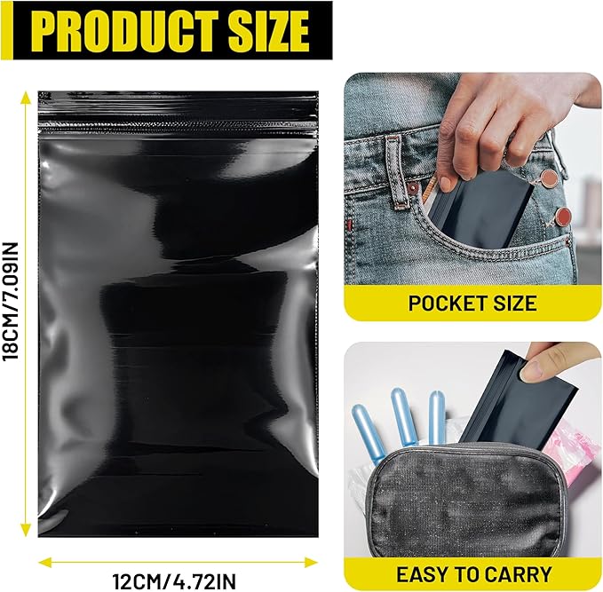 Sanitary Napkin Disposal Bags, Big Size Women Tampon Bags Sealed Opaque Feminine Hygiene Disposal Bag for Privacy, Black, 120 pcs(4.7 x 7.1 inches)