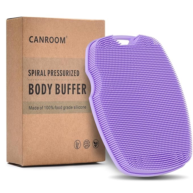 Canroom Silicone Bdoy Scrubber -Anti Zinc Infused-Exfoliating Shower Brush