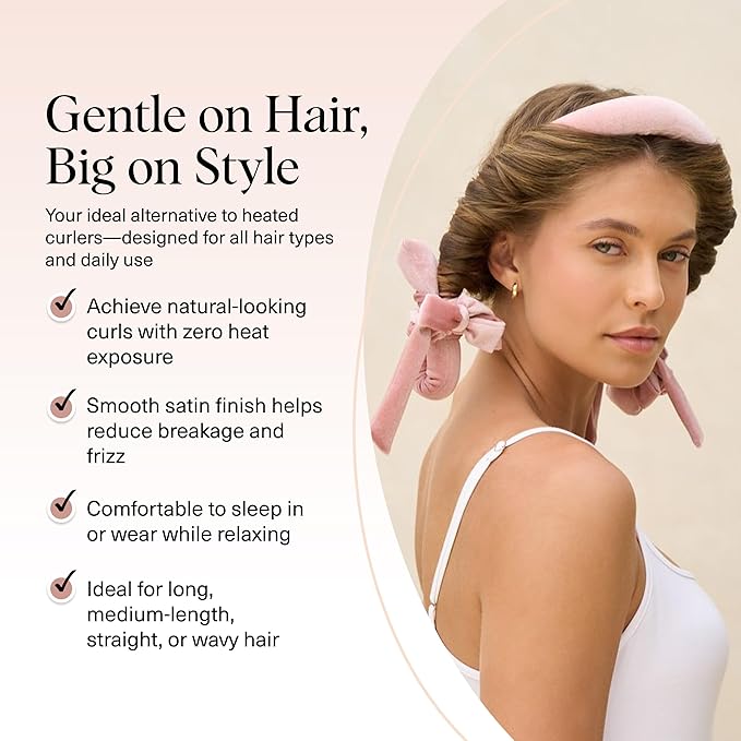 Kitsch Velvet Heatless Curls Overnight Set - Terracotta