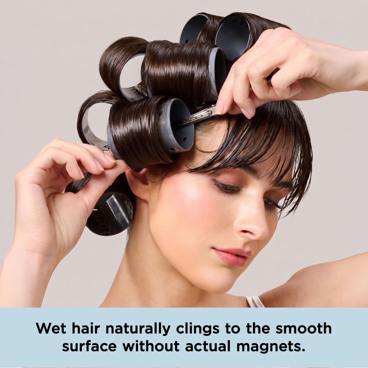 Diane 2" Large Smooth Hair Rollers for Volume & Blowouts 12-Pack, Grey